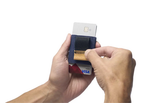 Nomatic Wallet - Navy - Leather Tab