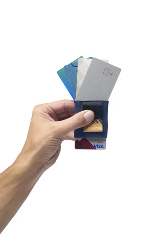 Nomatic Wallet - Navy - Leather Tab