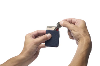 Nomatic Wallet - Navy - Leather Tab