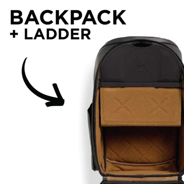 backpack and ladder
